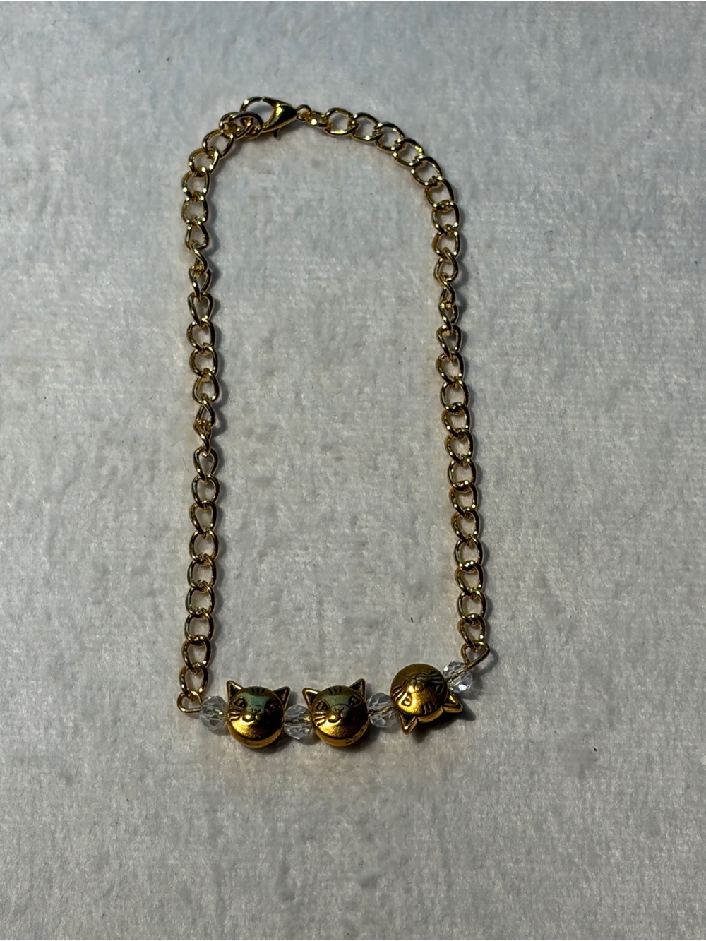Gold Cat Charm Link Necklace - Women Jewelry
